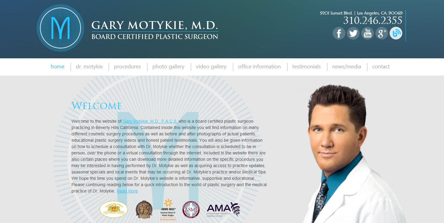 New Site Design for DrMotykie.com by CreativeTake Medical