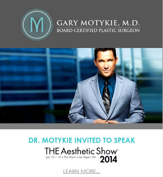 Dr. Gary Motykie Invited to Speak at THE Aesthetic Show