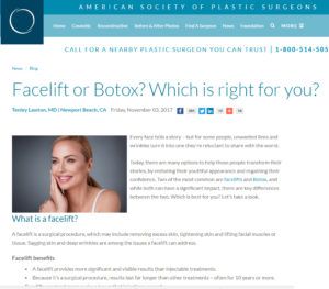 Do you need a Facelift or will Botox help?